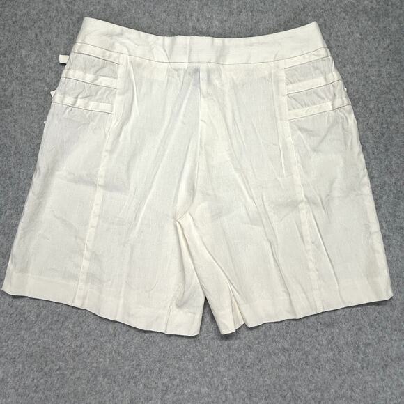 Boston Design Studio Linen Blend Shorts Womens 6 Ecru 28" W Semi Sheer 7" Inseam - Picture 2 of 16